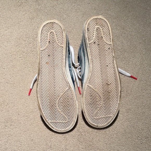 Nike Denim High Top Swoosh Sneakers in Washed Blue and White - Picture 4 of 4